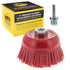 Dura-Gold 4" Abrasive Filament Nylon Bristle Cup Brush, Coarse Grit for Angle Grinder, 5/8" 11 Thread