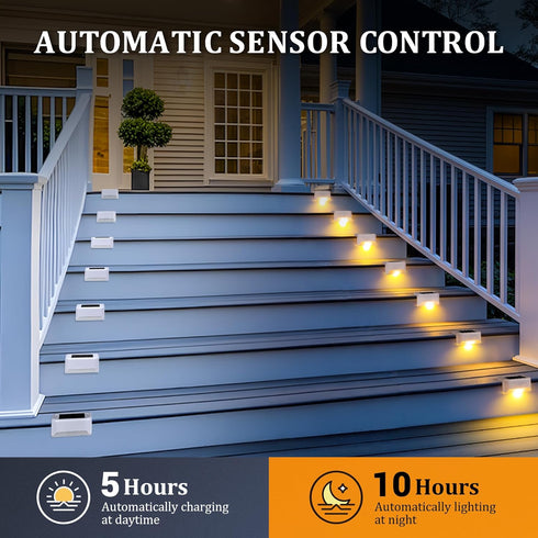 ESUNYD 20Pack Solar Deck Lights Outdoor Waterproof, Solar Powered Fence Lights for Outside Stairs, Step, Yard, Patio