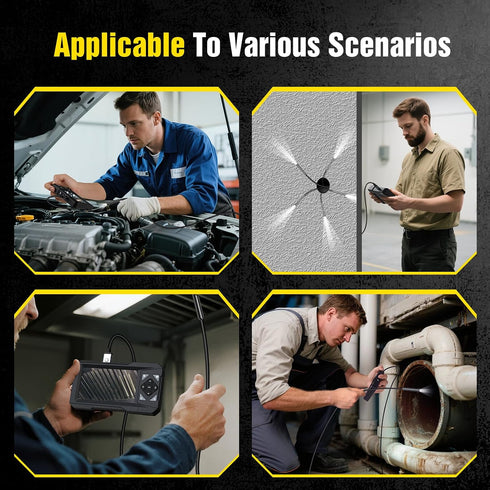 AukonVee 32GB 1080P 4.3" 5.5mm IP67 6 LEDs,16.4FT Endoscope Camera with Light & Card, HD Borescope Inspection Camera