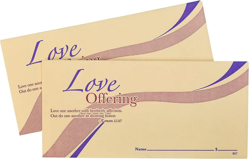 Love Offering Envelopes for Church (100) by Mountain Valley Printing