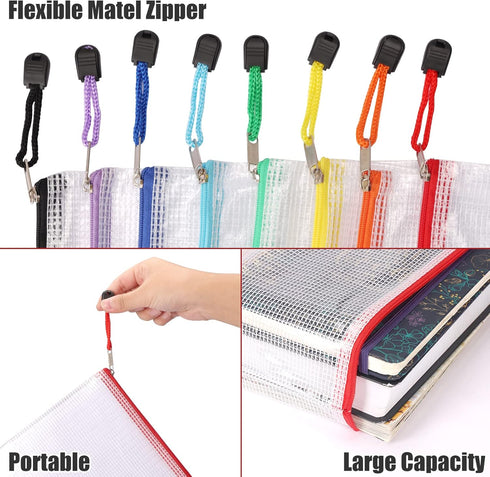 EOOUT 56pcs Mesh Zipper Pouch, Durable Organization Pouches for Puzzle Storage, Letter Size, A4 Size for Office Supplies