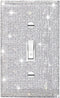 Silver Bling Rhinestones Single Toggle Switch Light Switch Cover Plates - Cute Sparkling Wall Plates for Home