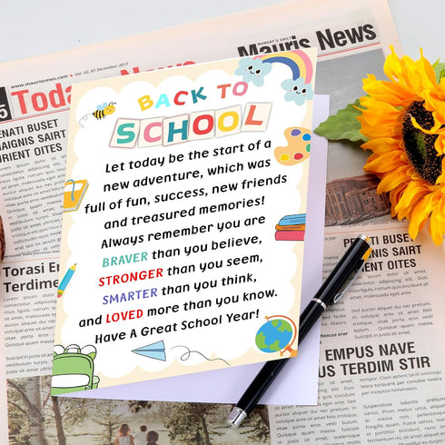 Frvyherz 3rd 5th 6th 1st Back to School Card for Kids Students, First Day of School Card for Daughter Son, Back