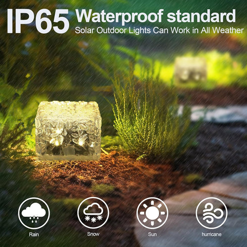 MLKNK 6 Pack Solar Brick Lights-Outdoor Solar Lights for Yard-Solar Brick Landscape Path Light LED Light Brick Garden