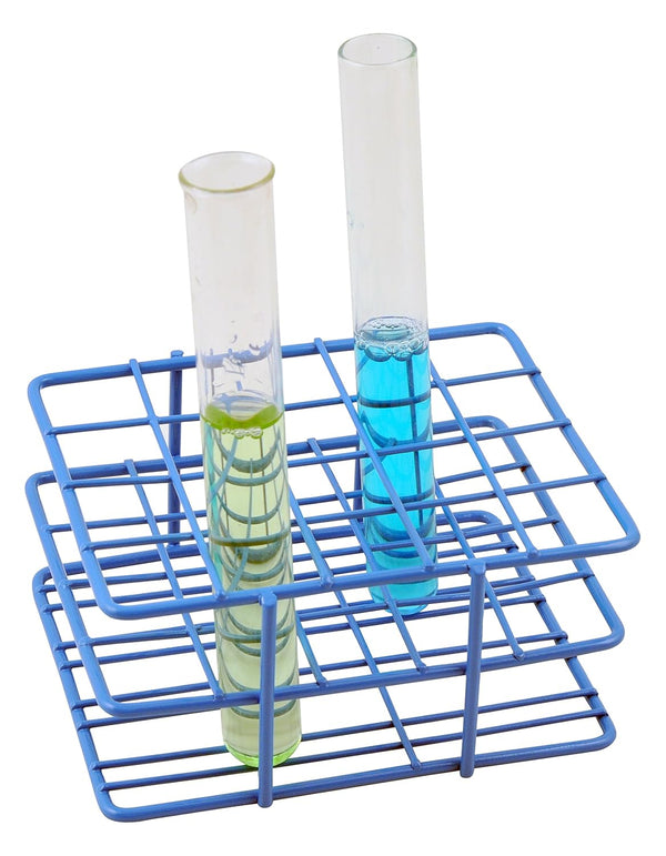 EISCO Blue Epoxy Coated Steel Wire Test Tube Rack, 20 Holes, Outer Diameter Permitted 18-20mm
