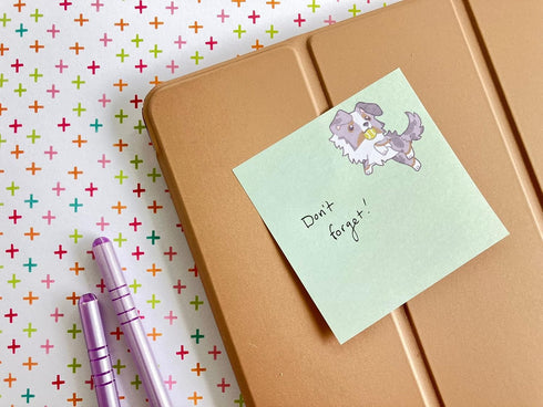 Dog Notepad Set, Cute Sticky Notes, Kawaii Dog Note Pads, Animal Sticky Notes, Cute Stationary Set