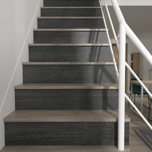 YENHOME 200"x17.7" Black Wood Contact Paper, Waterproof Peel and Stick Wallpaper for Countertops