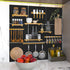 4 Pack Metal Pegboard Panels, Black Wall Organizer with Bent Frame for Heavy Duty Home Storage