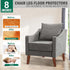 FoDau770 8 Inches, Set 4, 5/16" Brown Rubber Wood Furniture Legs Slant Tapered Wood Feet Mid Century Sofa Legs of UNC