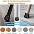 1" 12 Pack Rubber Chair Leg Tips Caps, Chair Leg Floor Protectors Rubber Feet Covers Non Slip Reduce Noise
