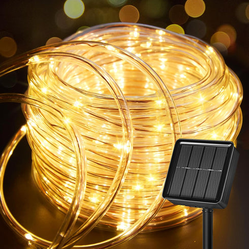 Brightown Solar Rope Lights, 39FT 100LED Outdoor Solar String Lights, IP65 Waterproof
