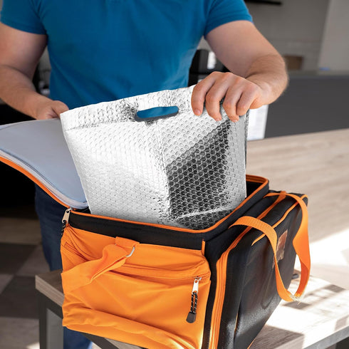 8 8 8 Inches. 10 Pack Frozen APQ Insulated Foil Bag with Handles, x x Thermal Bags for Food. Metallized Foil Insulated