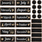 Gueevin 60 Pcs Industrial Chic Months of the Year Bulletin Board Set, Holiday Monthly Headliners