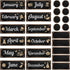 Gueevin 60 Pcs Industrial Chic Months of the Year Bulletin Board Set, Holiday Monthly Headliners