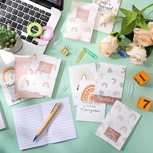 Colarr 50 Pcs Inspirational Notepads, Mini Journal Bulk Small Pocket Notebooks for Teacher Gifts, Office Supplies