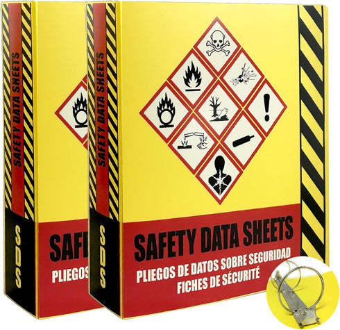 Ring Binder Depot 2 Pack SDS Binder, Heavy Duty 3 Ring Binder with 1.5 In Capacity, Yellow