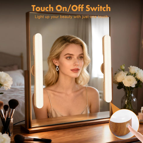 Set 2 Dimmable 3 cambk of Wireless Vanity Makeup Lights for Mirror, Rechargeable LED Stick On Light Bar for Bathroom