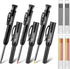 Hiboom 3 Pack Carpenter Pencils Set, 24 Refills, Mechanical Pencil with Built-in Sharpener for Woodworking