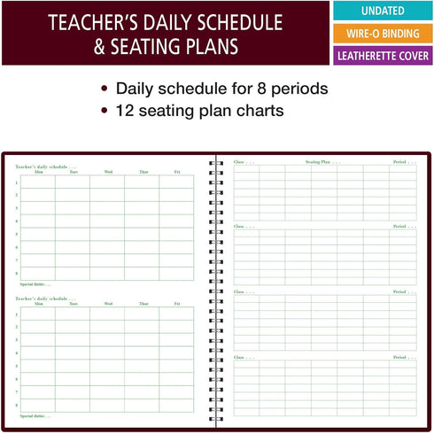 Elan Publishing Company Class Record Book, 50 Names, 9-10 Weeks, R1010 (Maroon)