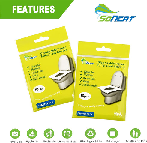120 18" 15", 12 Packs Disposable Toilet Seat Covers - Sheets of XL Flushable Toilet Seat Covers for Potty Training