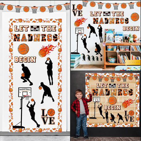 gisgfim Basketball Bulletin Board Decoration Set, Background Paper & Borders for Classroom School Game Craft