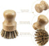 (2-Pack, AUEAR, Natural Bamboo Dish Scrub Brush Cleaning Pot Scrubber Brushes Coconut Bristles for Cast Iron Skillet