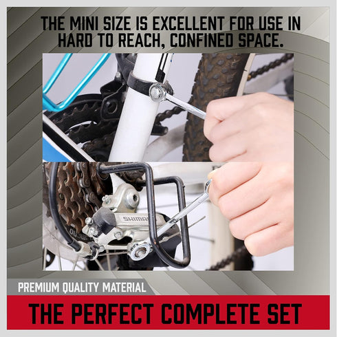 Premium 22-Piece Midget Wrench Set, Mini Combination Wrench Set Metric & SAE with Carry Pouch