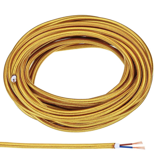 PATIKIL Fabric Cloth Covered Round Wire, 32.8ft 18AWG 2 Core Vintage Woven
