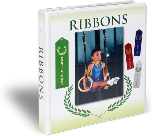 Swimming Gift Award Ribbon Binder Organizer, 15 Pages Sheets, Ribbons Holder