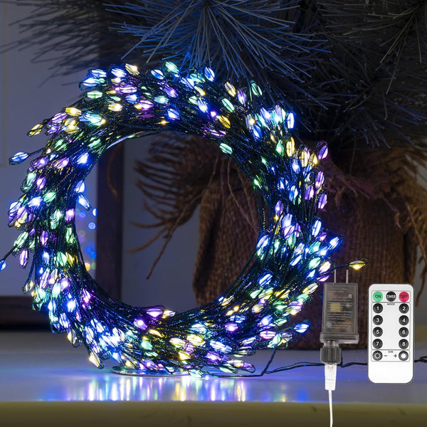 Firecracker Fairy Lights,50FT 500Leds Waterproof Twinkle Lights Plug in,8 Modes Remote String
