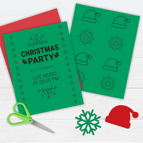 8.5" 11" 100 24 lb/89 (00575) Crafted by PrintWorks Christmas Paper x - Sheets - Red and Green Paper - Ideal for School