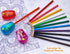 Bostitch Office Pencil Sharpener - Twist-N-Sharp, 3-Pack with 12 Colored Pencils for Kids Activities