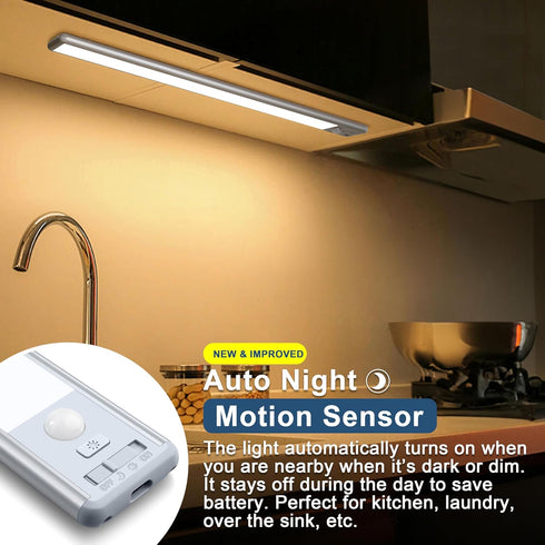 63 Closet 2500mAh Dimmable (2 Pack) Reoshine LED Lights Motion Sensored, Rechargeable Under Cabinet Lighting