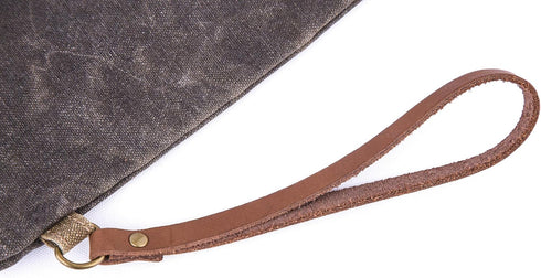 Gootium Waxed Canvas Zip Folio Pencil Pouch - Multipurpose File Folder, Size 13"x9.4", Olive Drab