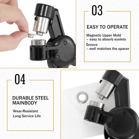 BEAMNOVA Grommet Tools Kit 1/2 Inch (12mm) with 500 Grommet Supplies, Handheld Eyelet Setter for Tarp, Leather, Canvas
