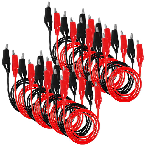8 Groups Insulated Alligator Clips Electrical Test Leads, 1M Double-Ended Jumper Wires for Circuit Connection Experiment