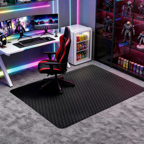 EHVTIZ 36"x48" Chair Mat for Hard Floors, 3D Geometric Textured Floor Protector, Heavy-Duty