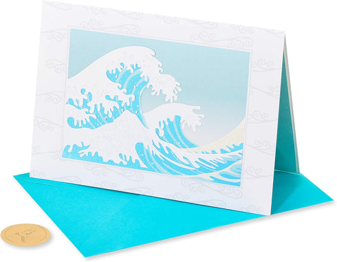 Papyrus Blank Card (Hokusai Wave)