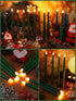 24 Decoration(Christmas,11 Inch,Green) Treela Pcs Flameless Taper Candles Battery Operated Bulk Fake Candles Light LED