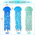 Novobuys 10" Pack 6 Jellyfish Lanterns Hanging Jellyfish Paper Lanterns, Blue Jelly Fish Decoration for Under the Sea