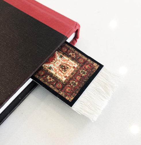 Set of 5 Rug Bookmarks, Colorful Miniature Oriental Style Carpet Book Marks for Reading