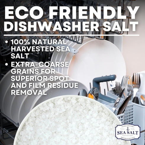 5 lb Dishwasher Salt, Natural Water Softener, Food Grade Coarse Sea Salt Compatible with Miele, Thermador, Whirlpool