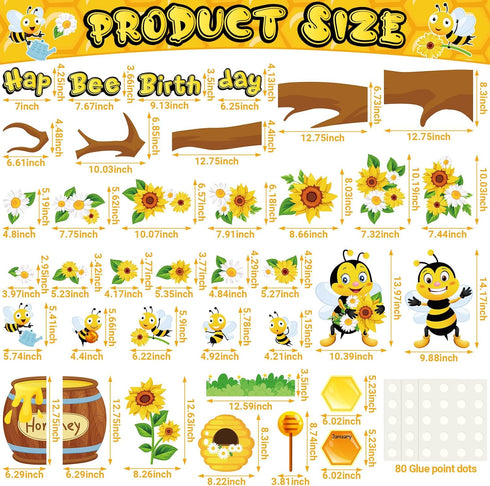 Bee Bulletin Board Set Decorations Summer Bee Sunflower Tree Honey Back to School Motivational Bulletin Board Cutouts for Sunflower Bee Theme Home Birthday Party Classroom Decor