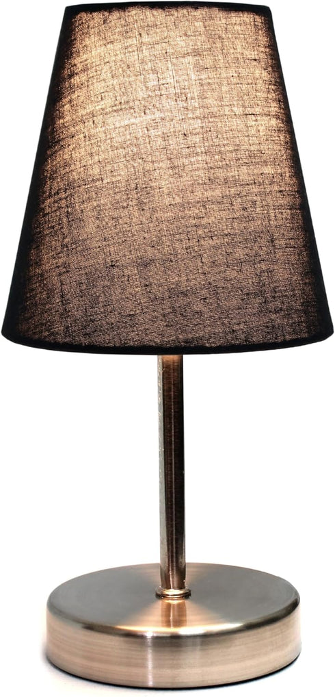 LT1198-BLK-2PK 10.5" 2-Pack Set, Simple Designs Stylish Mini Pop of Color Table Lamp for Living Room, Bedroom, Office