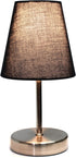 LT1198-BLK-2PK 10.5" 2-Pack Set, Simple Designs Stylish Mini Pop of Color Table Lamp for Living Room, Bedroom, Office