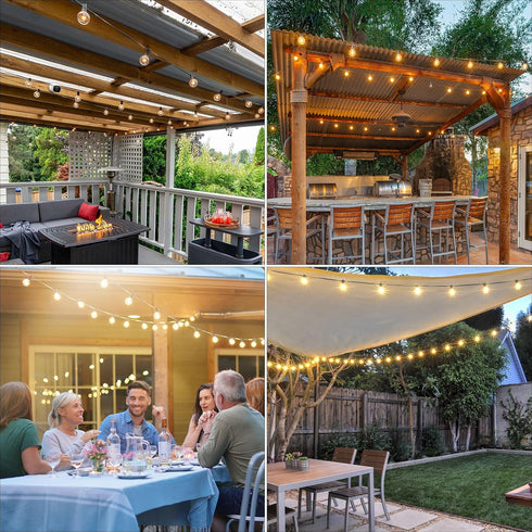 25 G40 13pcs Bulbs, Dimmable Outdoor String Lights ft, Led Patio Light with Shatterproof Waterproof Connectable Hanging