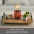 Bulb 9 Inch Elements Pink Glass LED Lantern Decorative Lighted Table lamp with Textured Pink Glass, Battery Operated;