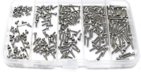 iexcell 250 Pcs M2 Stainless Steel 304 Hex Socket Head Cap Screws Bolts Assortment Kit, 4/6/8/10/12mm