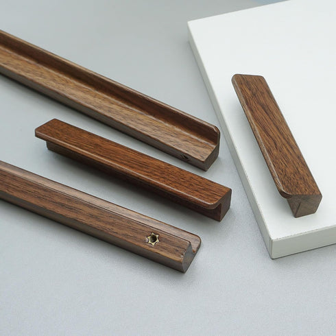 3" Walnut Wood Drawer Pull Handle Rustic Dresser Knob Pulls Kitchen Cabinet