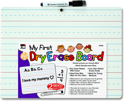 Charles Leonard My First Dry Erase Board Classroom Pack - 12 Mini Lapboards & Black Dry Erase Markers (35220-ST)